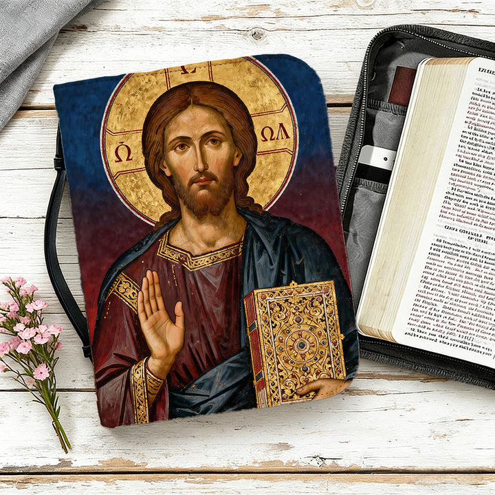 Christianartworkshop Copertina per Bibbia devozionale con icona di Gesù Cristo e croce decorata. - image 12