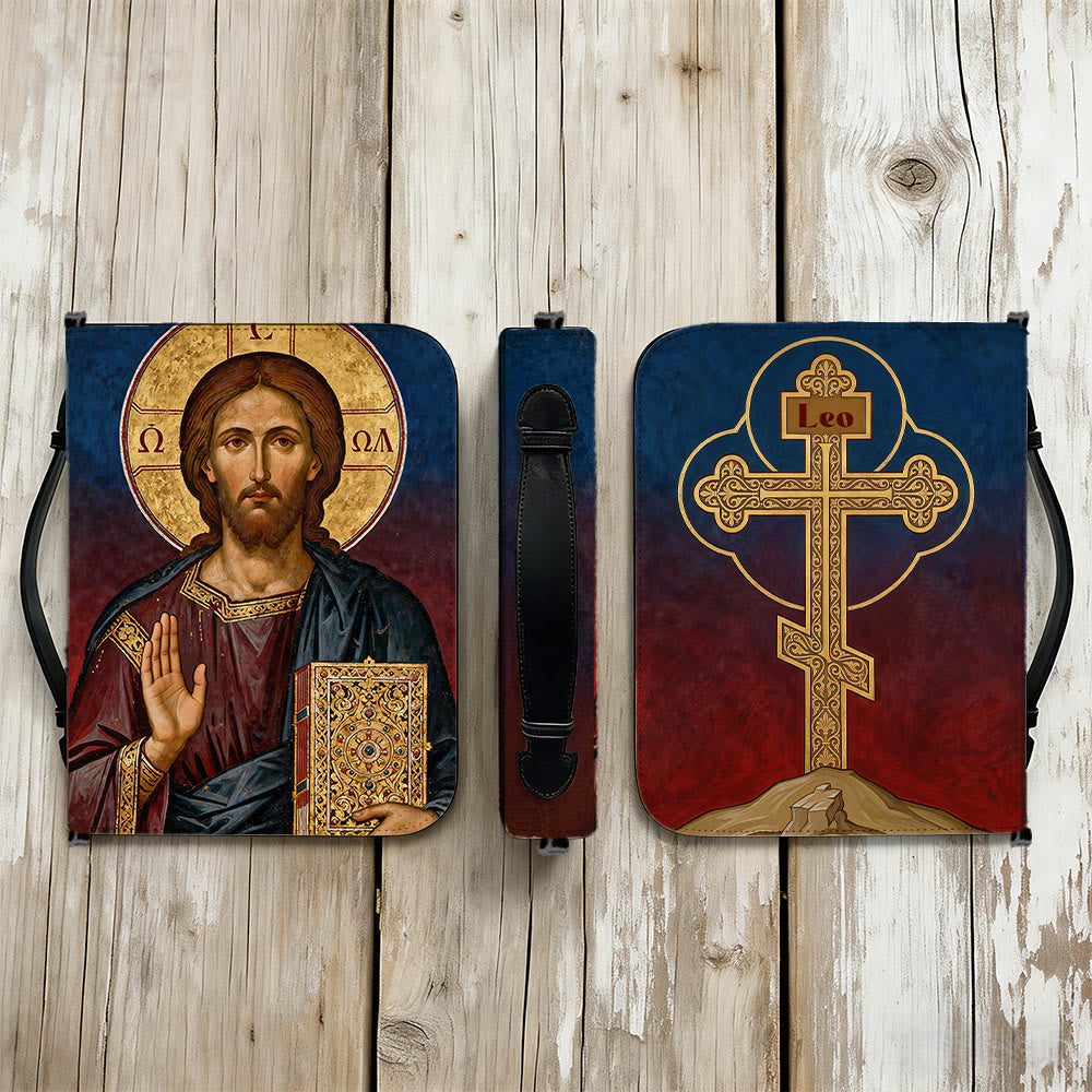 Christianartworkshop Copertina per Bibbia devozionale con icona di Gesù Cristo e croce decorata. - image 14