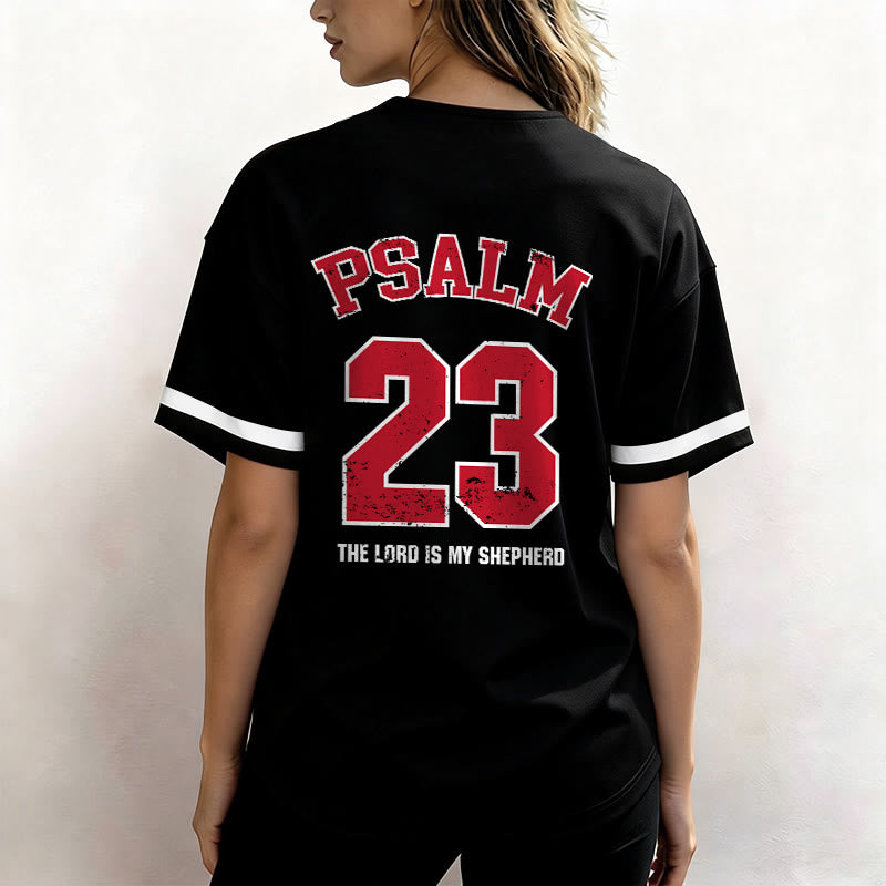 Christianartworkshop Maglia da baseball Salmo 23 Fede: Il Signore è il mio pastore Maglietta sportiva devozionale - image 4