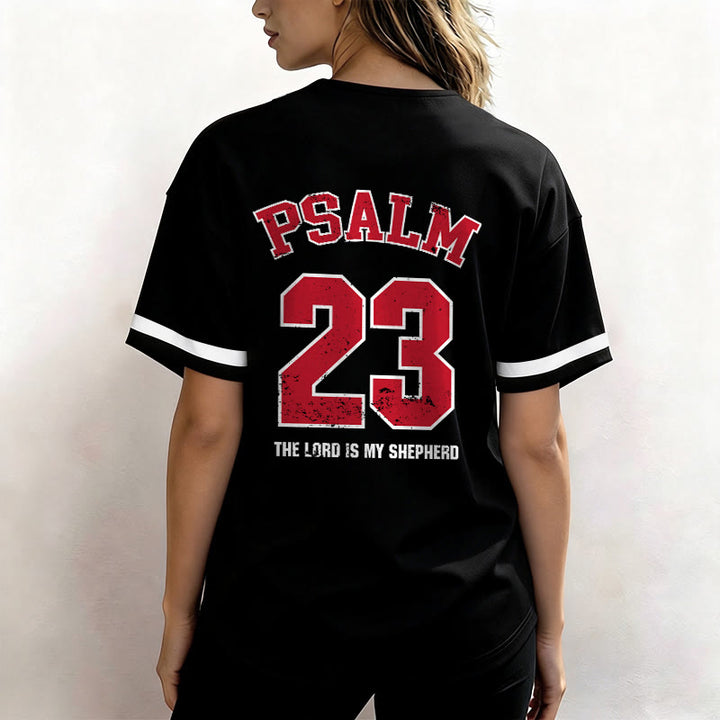 Christianartworkshop Maglia da baseball Salmo 23 Fede: Il Signore è il mio pastore Maglietta sportiva devozionale - image 4