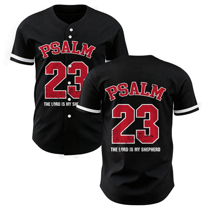 Christianartworkshop Maglia da baseball Salmo 23 Fede: Il Signore è il mio pastore Maglietta sportiva devozionale - 5XL - image 0