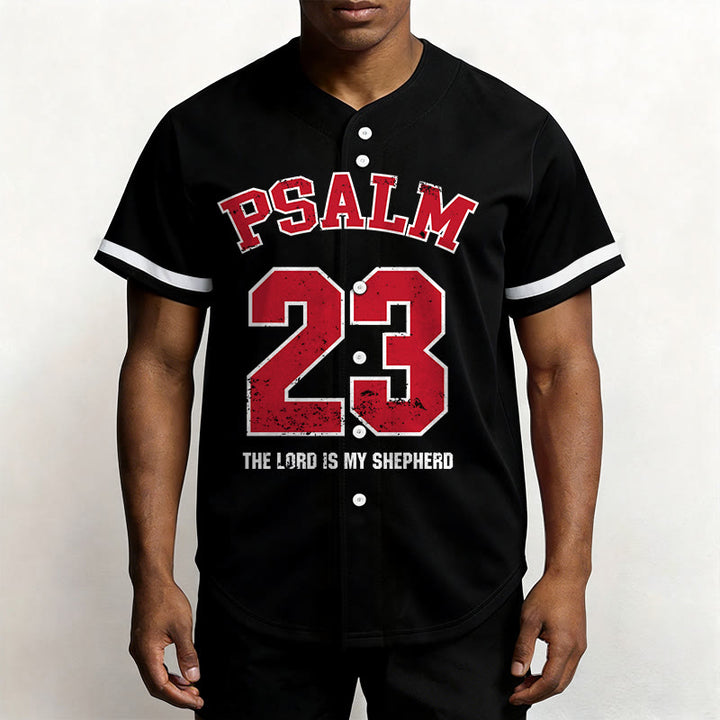 Christianartworkshop Maglia da baseball Salmo 23 Fede: Il Signore è il mio pastore Maglietta sportiva devozionale - image 1