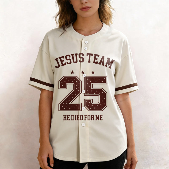 Christianartworkshop Jesus Team 25 He Died For Me Faith Baseball Jersey - image 3