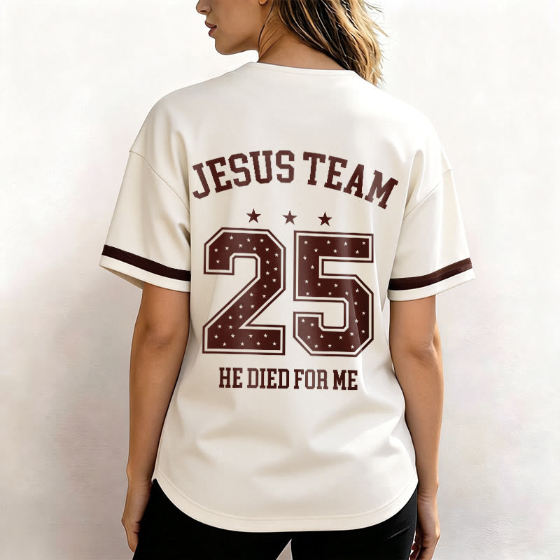 Christianartworkshop Jesus Team 25 He Died For Me Faith Baseball Jersey - image 4