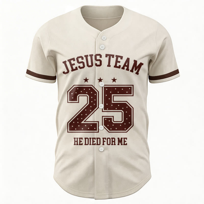 Christianartworkshop Jesus Team 25 He Died For Me Faith Baseball Jersey - image 5