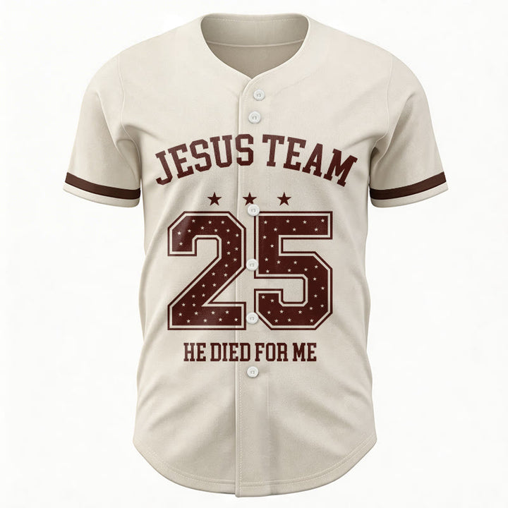 Christianartworkshop Jesus Team 25 He Died For Me Faith Baseball Jersey - image 5