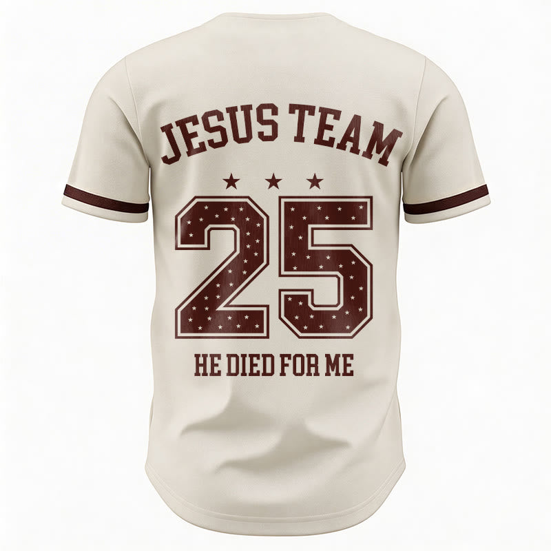 Christianartworkshop Jesus Team 25 He Died For Me Faith Baseball Jersey - image 6