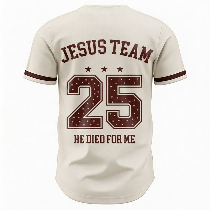 Christianartworkshop Jesus Team 25 He Died For Me Faith Baseball Jersey - image 6