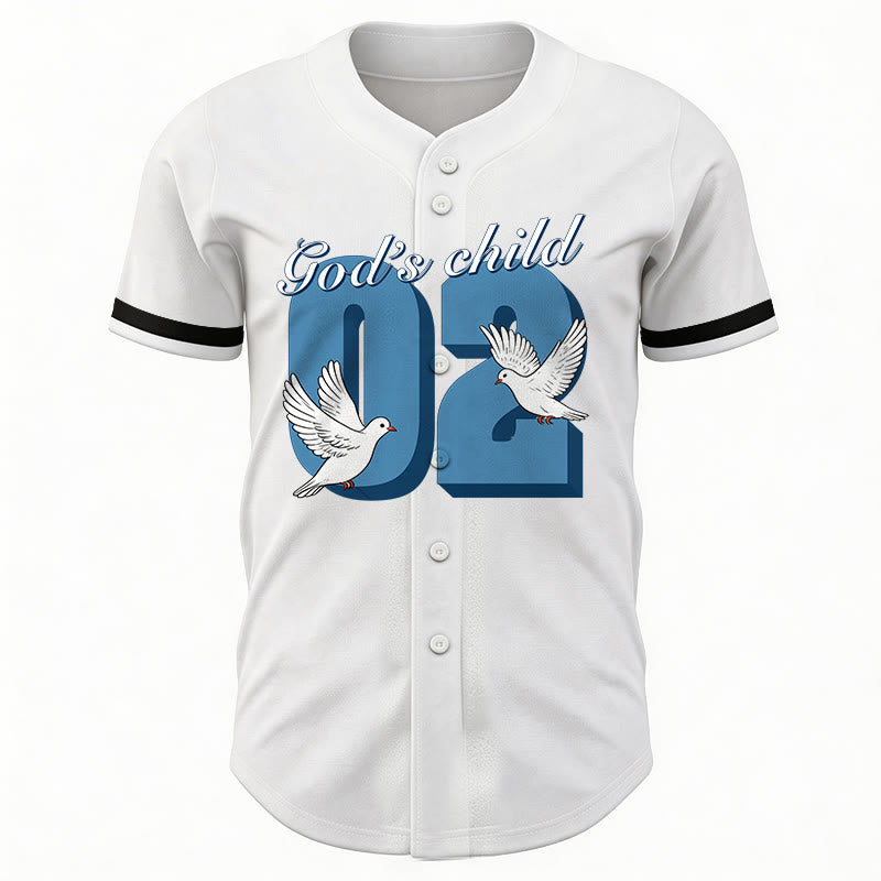 Christianartworkshop Maglia da baseball con design ispiratore "Figlio di Dio" con colomba e numero - image 12