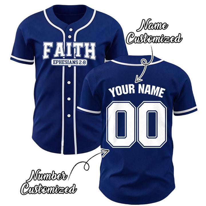 Christianartworkshop Faith Maglia da baseball personalizzata con nome e numero - image 0
