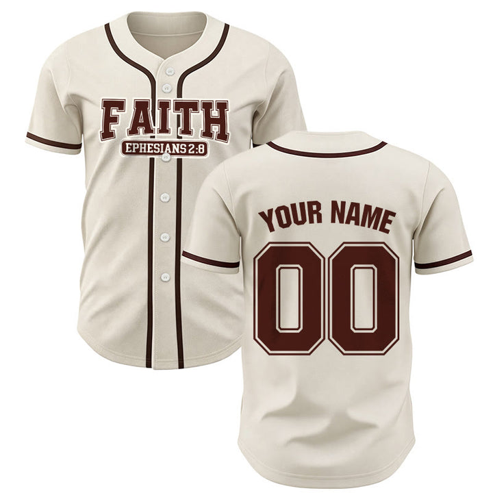 Christianartworkshop Faith Maglia da baseball personalizzata con nome e numero - Albicocca - 5XL - Nome & Numero personalizzati - image 8