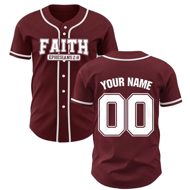 Christianartworkshop Faith Maglia da baseball personalizzata con nome e numero - Vino - 5XL - Nome & Numero personalizzati - image 36
