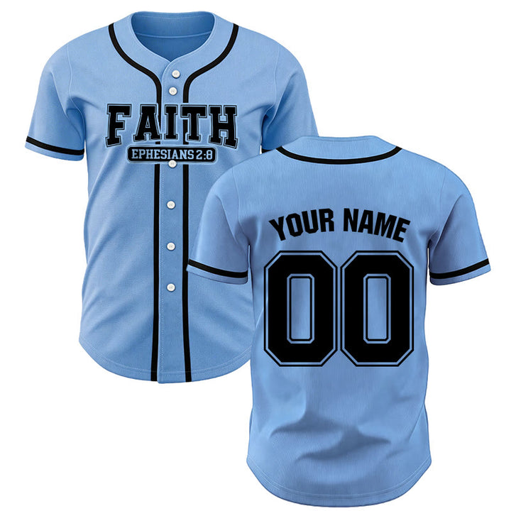 Christianartworkshop Faith Maglia da baseball personalizzata con nome e numero - Blu - 5XL - Nome & Numero personalizzati - image 43