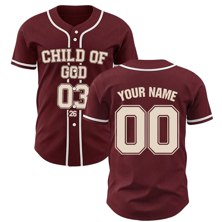 Christianartworkshop Figlio di Dio Dichiarazione cristiana Maglia da baseball personalizzata con nome e numero - 5XL - Nome & Numero personalizzati - image 0