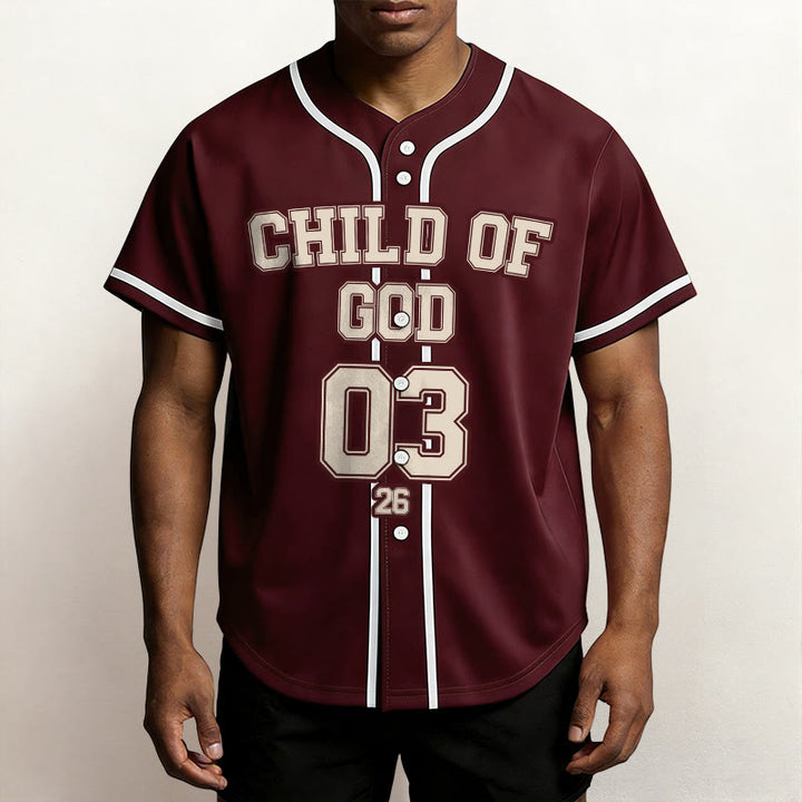 Christianartworkshop Maglia da baseball personalizzata con nome e numero "Figlio di Dio" con dichiarazione cristiana. - image 1