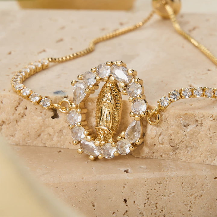 Christianartworkshop Bracciale bolo regolabile con la Madonna al centro, simbolo della grazia divina - image 11
