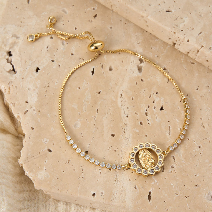 Christianartworkshop Bracciale bolo regolabile con la Madonna al centro, simbolo della grazia divina - image 33