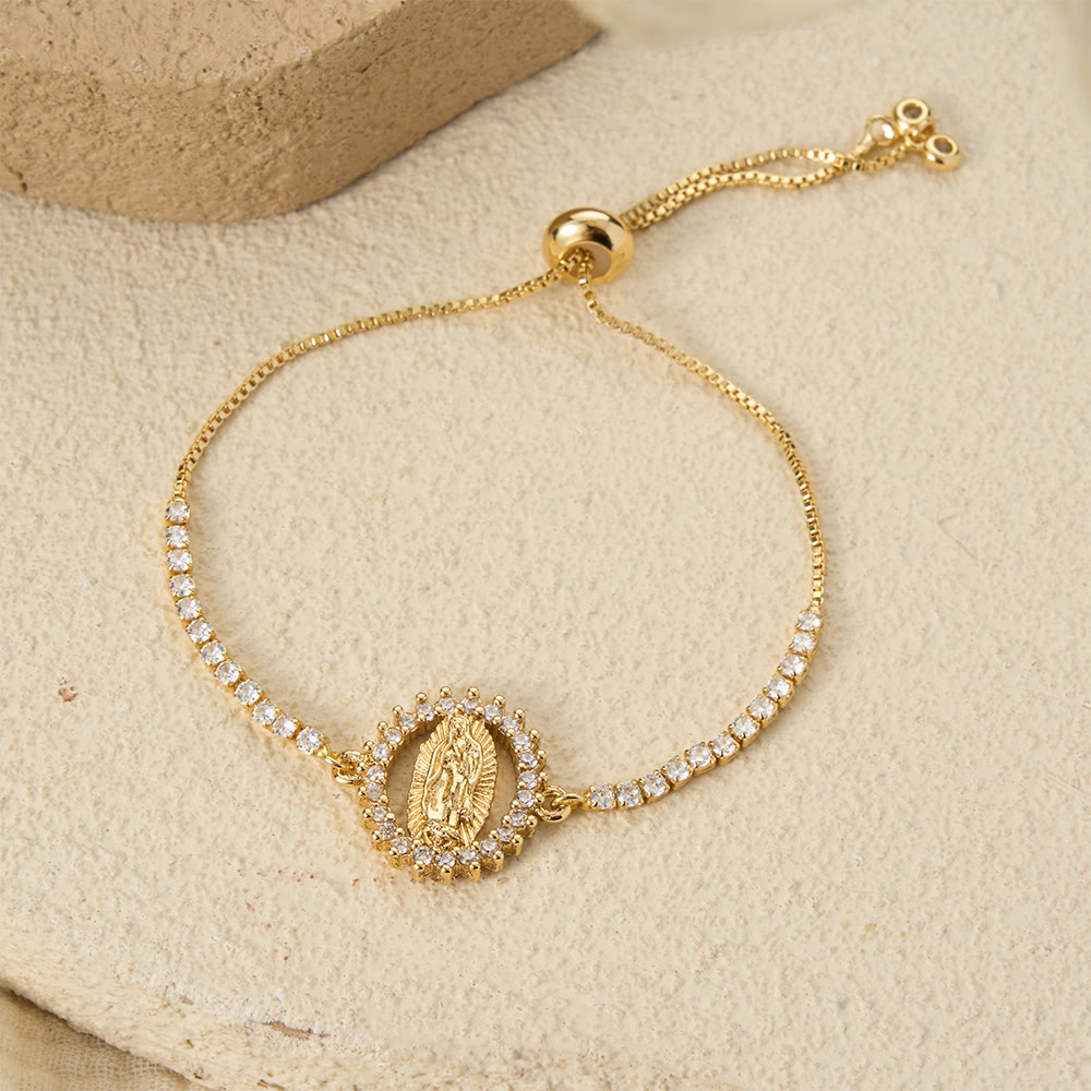 Christianartworkshop Bracciale bolo regolabile con la Madonna al centro, simbolo della grazia divina - Ferro di cavallo e Nostra Signora - image 15