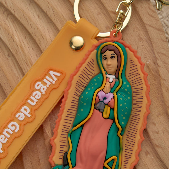 Christianartworkshop Portachiavi devozionale della Madonna di Guadalupe e di San Giuda: emblema di fede e protezione spirituale. - image 4