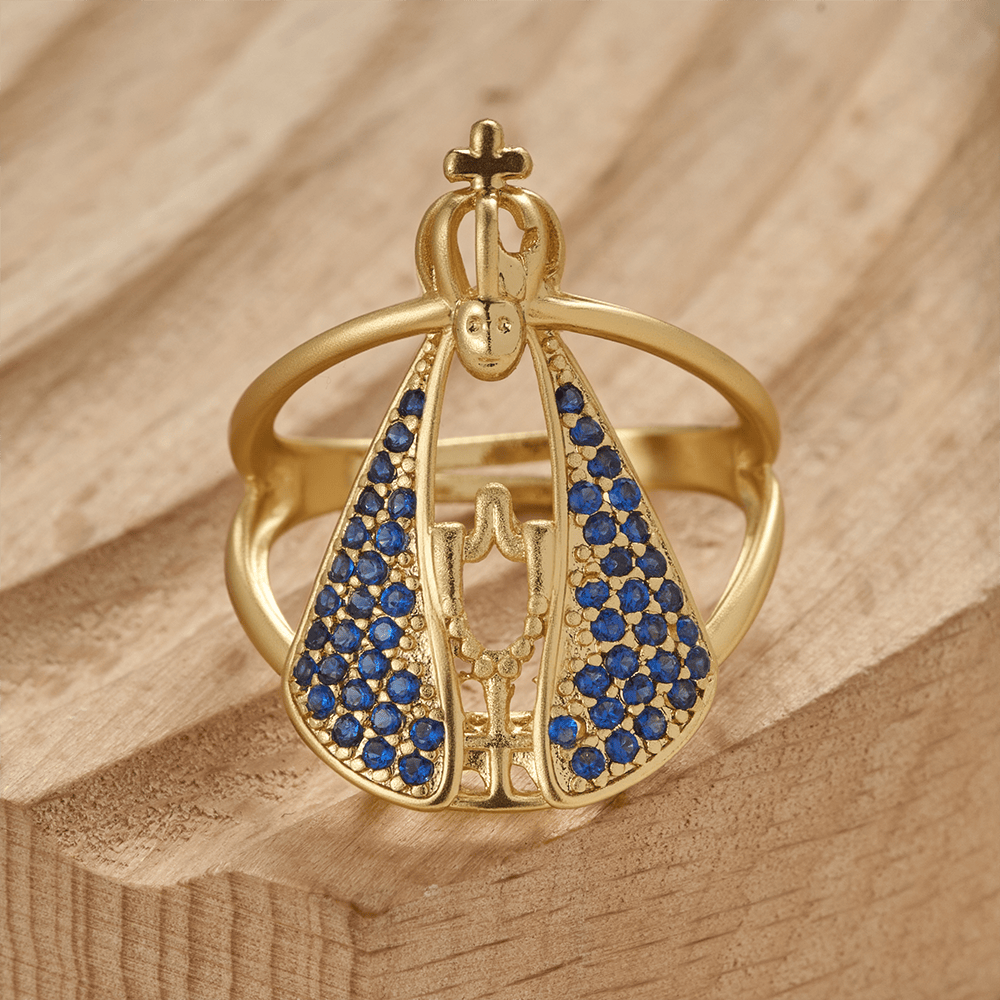 Christianartworkshop Anello devozionale della Madonna di Guadalupe: Emblema della grazia e della protezione divina della Madonna. - Adatto alle taglie americane 6-9 - image 0