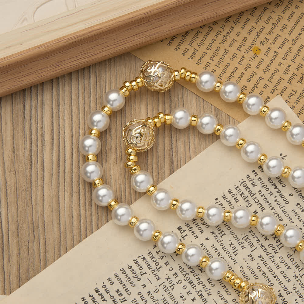 Christianartworkshop Elegante rosario bianco della Vergine Maria con lettere personalizzate per il nome - image 6