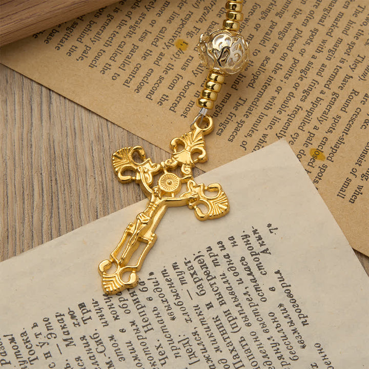 Christianartworkshop Elegante rosario bianco della Vergine Maria con lettere personalizzate per il nome - image 7