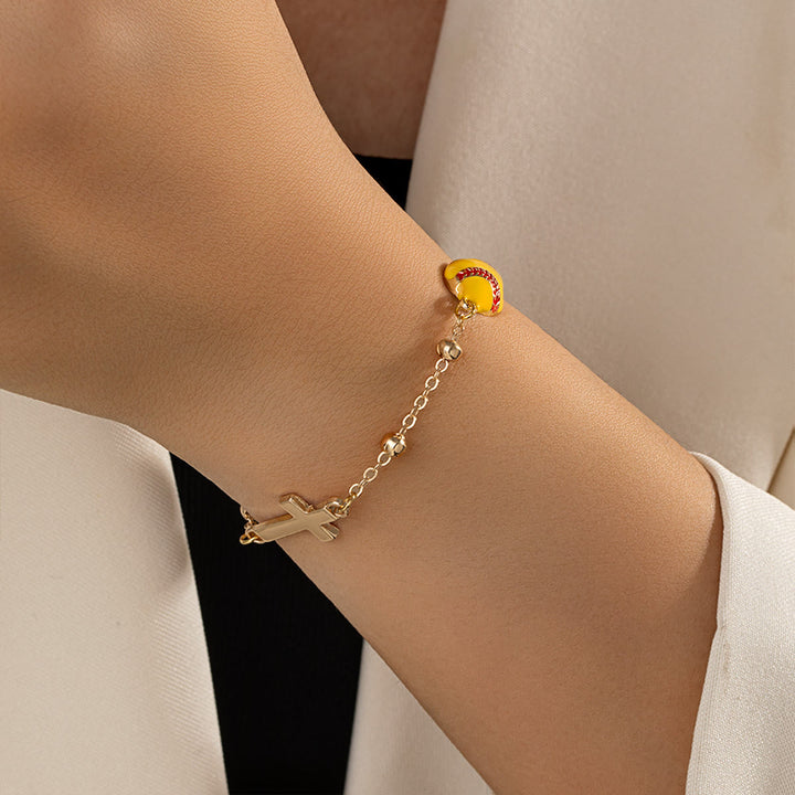 Christianartworkshop Set di gioielli con pallone sportivo e croce (collana + bracciale) con biglietto: simbolo di fede e passione per lo sport. - image 25