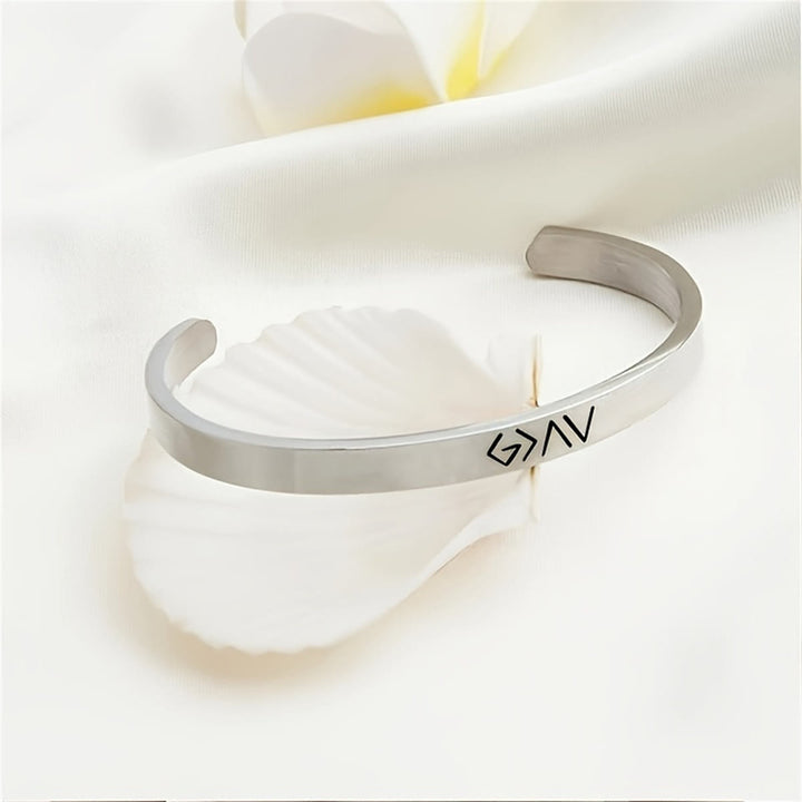 Christianartworkshop Bracciale rigido con incisione "Dio è più grande degli alti e bassi": un simbolo di speranza incrollabile - image 2