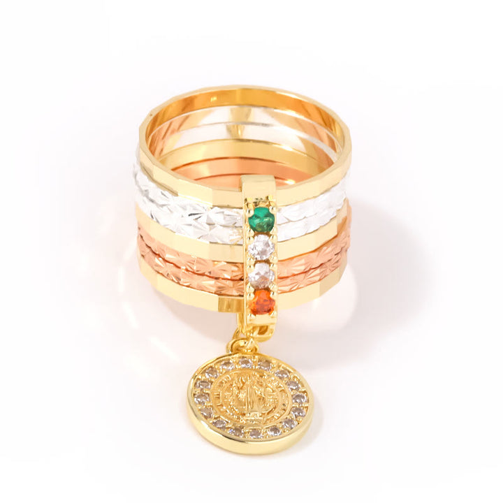 Christianartworkshop Anello di devozione mariana a più livelli con medaglia pendente: un simbolo quotidiano di speranza e incoraggiamento. - image 3