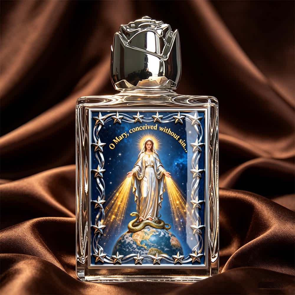 Christianartworkshop Bottiglia quadrata per acqua santa con icone cattoliche: bottiglia profumata con immagini sacre - Medaglia Miracolosa - image 15