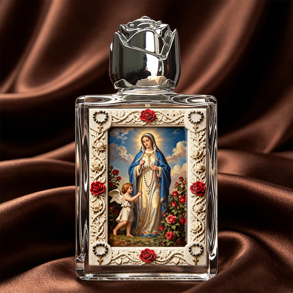 Christianartworkshop Bottiglia quadrata per acqua santa con icone cattoliche: bottiglia profumata con immagini sacre - Vergine Maria n. 1 - image 12