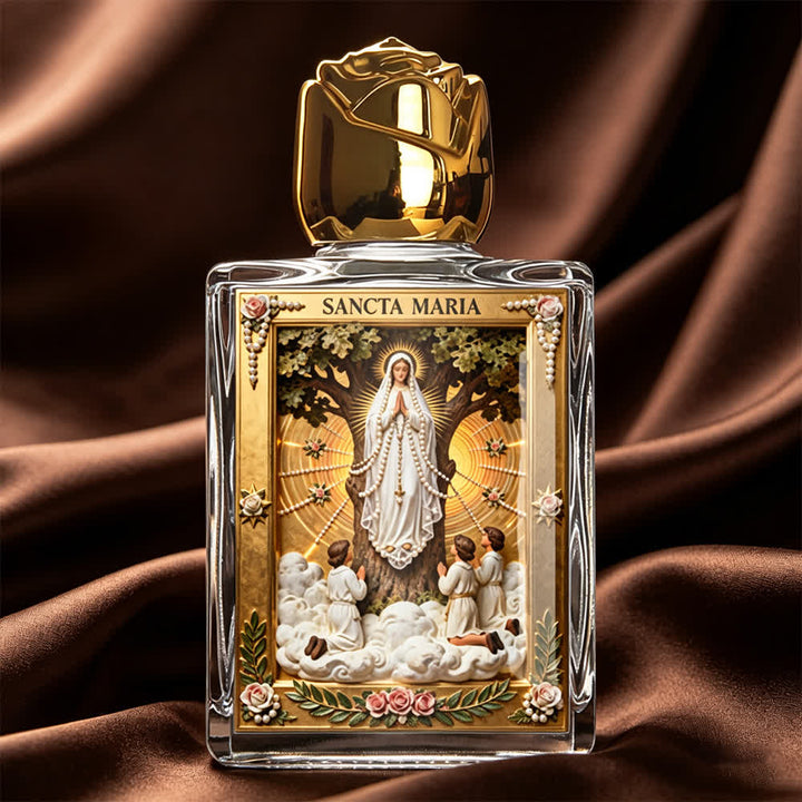 Christianartworkshop Bottiglia quadrata per acqua santa con icone cattoliche: bottiglia profumata con immagini sacre - Nostra Signora di Fatima - image 7