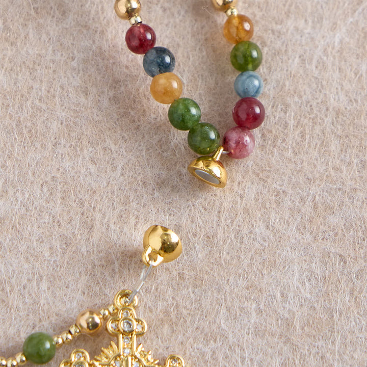 Braccialetto rosario magnetico in agata fragola Christianartworkshop : emblema di grazia divina e purezza - image 25
