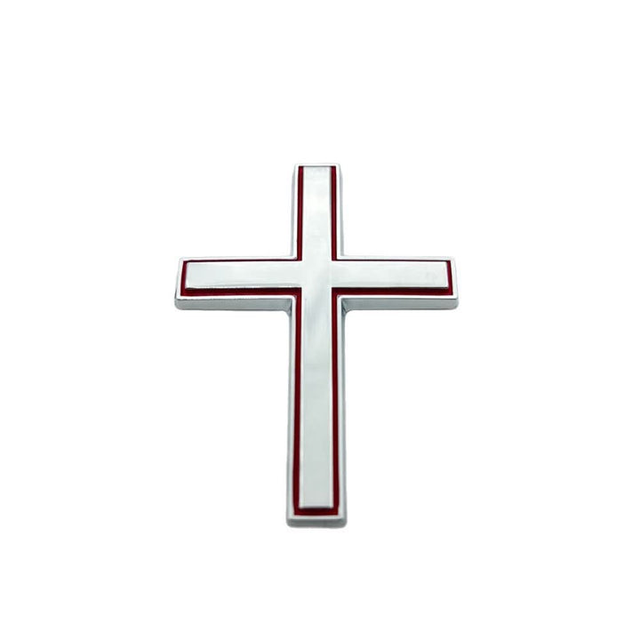 Adesivo per auto con croce in metallo resistente Christianartworkshop : un promemoria della Sua silenziosa guida sulla strada. - Argento Rosso (Set di 4) - image 21