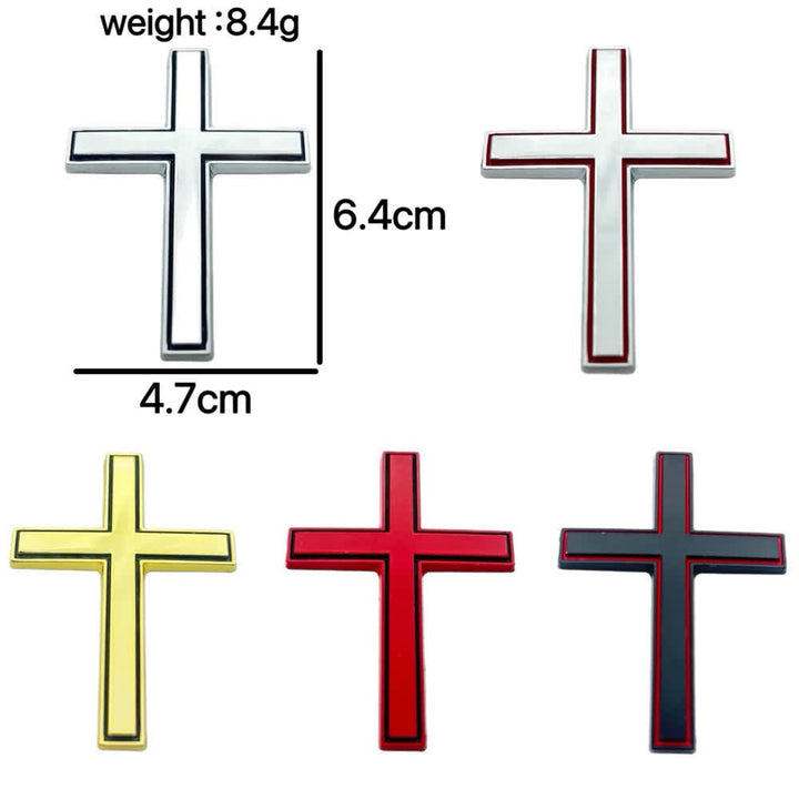 Adesivo per auto con croce in metallo resistente Christianartworkshop : un promemoria della Sua silenziosa guida sulla strada. - 1 set di croci (set da 5) - image 25