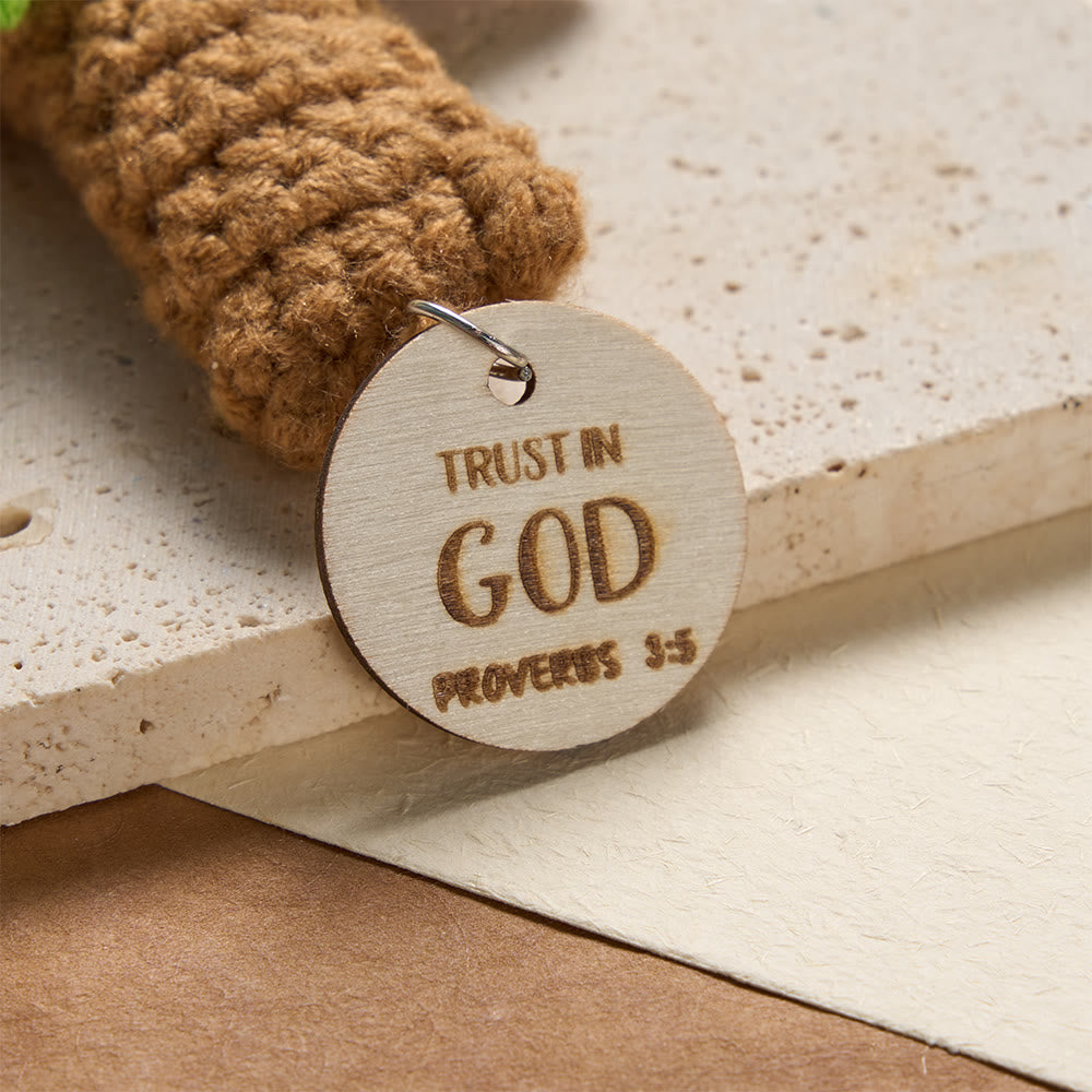 Christianartworkshop Ciondolo per auto a forma di croce all'uncinetto con dischi recanti versetti biblici ispiratori: un promemoria della grazia divina. - image 4