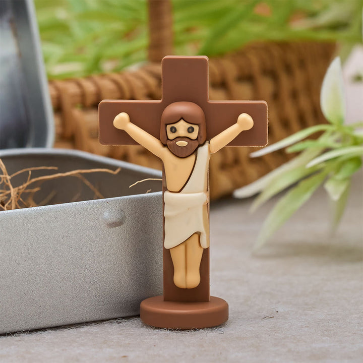 Christianartworkshop Set di mini statuette raffiguranti la Crocifissione del Venerdì Santo con scatola di latta portatile: un simbolo di sacrificio. - image 3