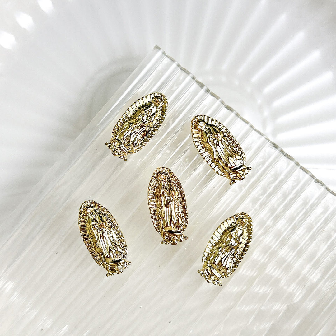Christianartworkshop Ciondoli per nail art con l'immagine della Madonna di Guadalupe: percorri il sentiero dello stile sacro. - Dorato (confezione da 10 pezzi) - image 2