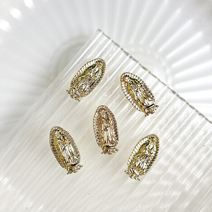 Christianartworkshop Ciondoli per nail art con l'immagine della Madonna di Guadalupe: percorri il sentiero dello stile sacro. - Dorato (confezione da 10 pezzi) - image 2