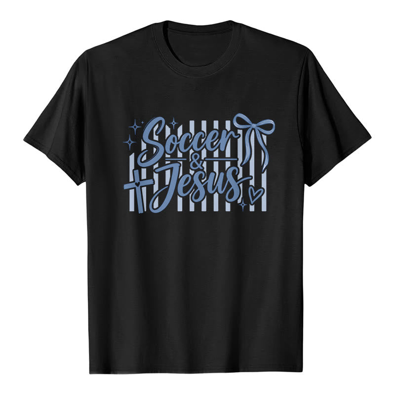 Christianartworkshop Maglietta premium "Calcio e Gesù in stile civetta" - Nero - 2XL - image 8