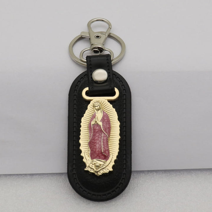 Christianartworkshop Portachiavi devozionale della Madonna di Guadalupe: emblema della grazia mariana e della protezione spirituale. - Veste rosa e la Madonna - image 6