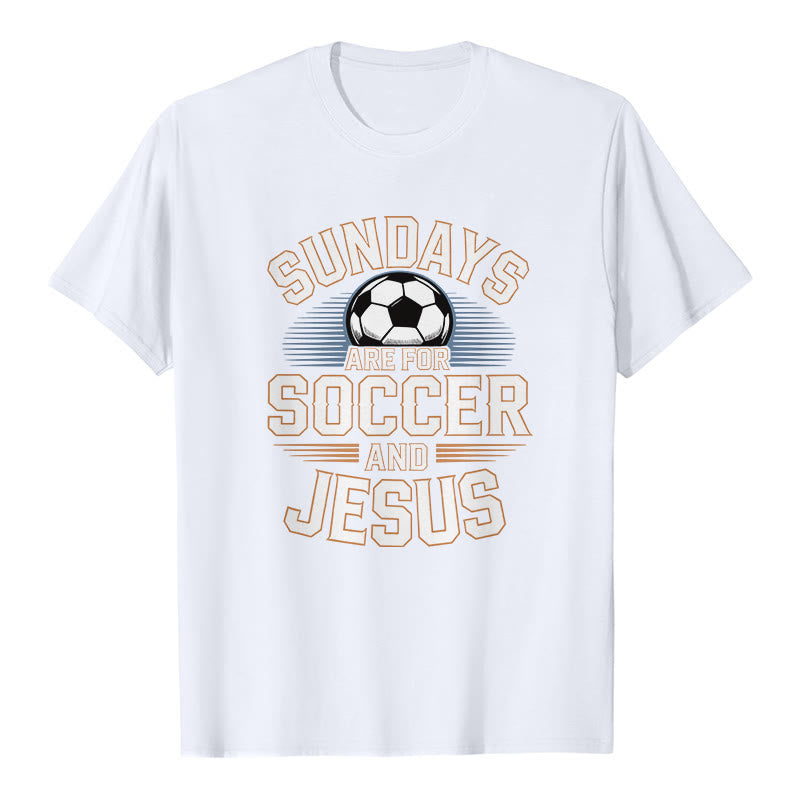 Christianartworkshop La domenica è fatta per il calcio e per Gesù - Maglietta premium Calcio e Fede - Bianco - 2XL - image 1