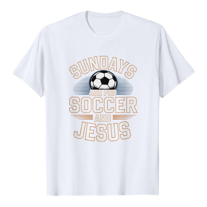 Christianartworkshop La domenica è fatta per il calcio e per Gesù - Maglietta premium Calcio e Fede - Bianco - 2XL - image 1