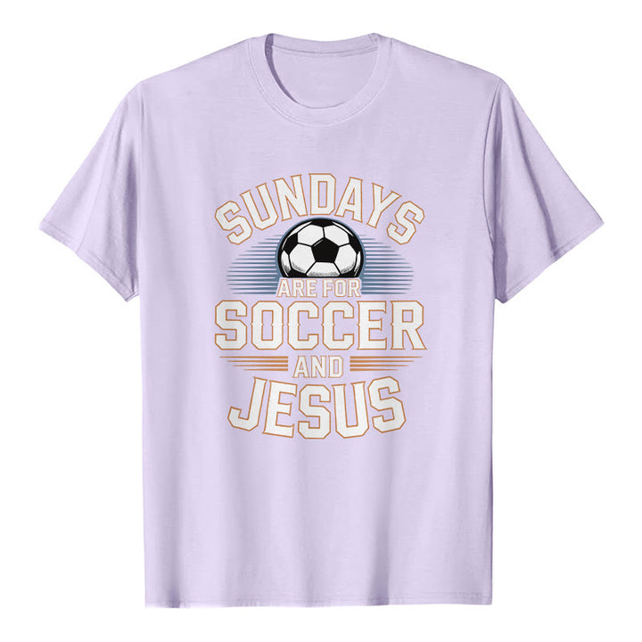 Christianartworkshop La domenica è fatta per il calcio e per Gesù - Maglietta premium Calcio e Fede - Viola - 2XL - image 3