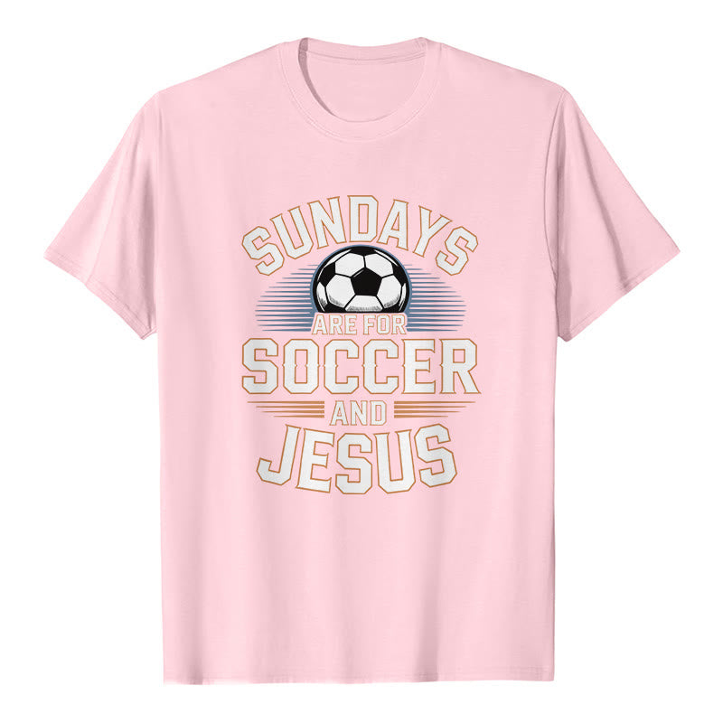 Christianartworkshop La domenica è fatta per il calcio e per Gesù - Maglietta premium Calcio e Fede - Rosa - 2XL - image 2