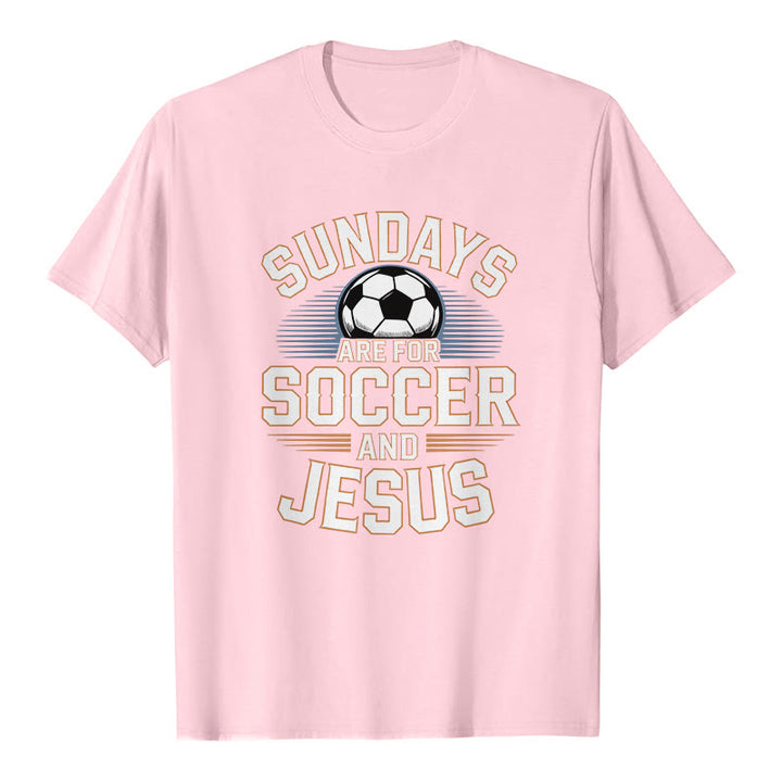Christianartworkshop La domenica è fatta per il calcio e per Gesù - Maglietta premium Calcio e Fede - Rosa - 2XL - image 2