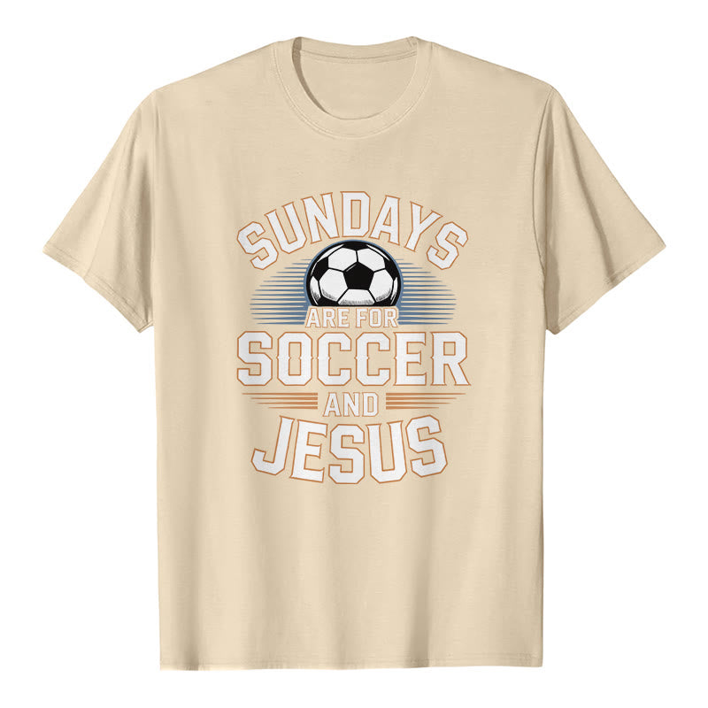 Christianartworkshop La domenica è fatta per il calcio e per Gesù - Maglietta premium Calcio e Fede - Beige - 2XL - image 7