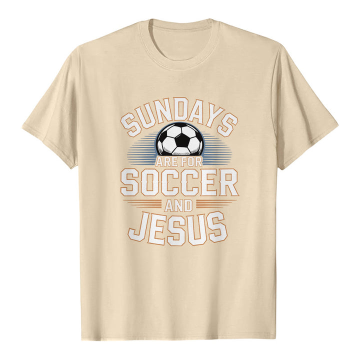 Christianartworkshop La domenica è fatta per il calcio e per Gesù - Maglietta premium Calcio e Fede - Beige - 2XL - image 7