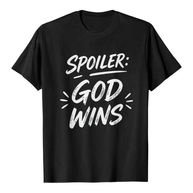 Christianartworkshop Spoiler: Maglietta a maniche corte premium "God Wins" - Nero - 2XL - image 1