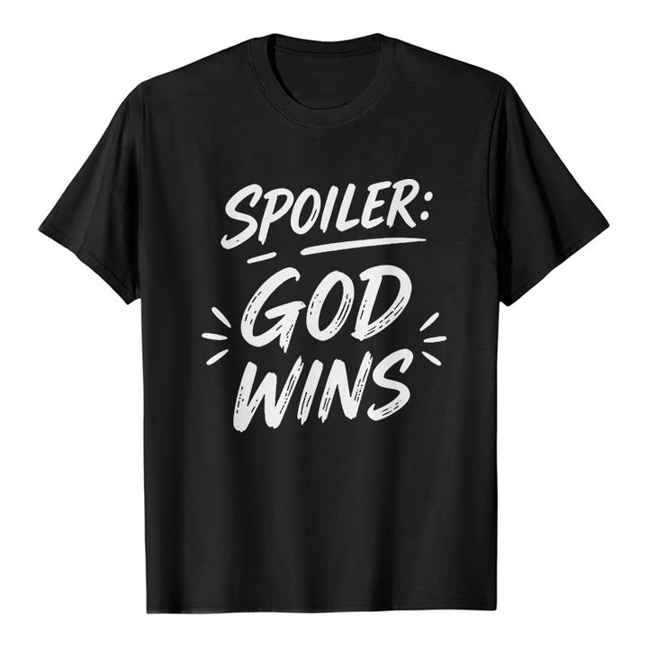Christianartworkshop Spoiler: Maglietta a maniche corte premium "God Wins" - Nero - 2XL - image 1